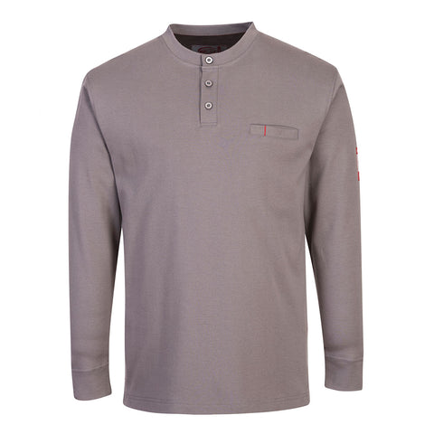 Portwest FR32GRR Bizflame Knit Anti-Static FR Henley - Gray - R