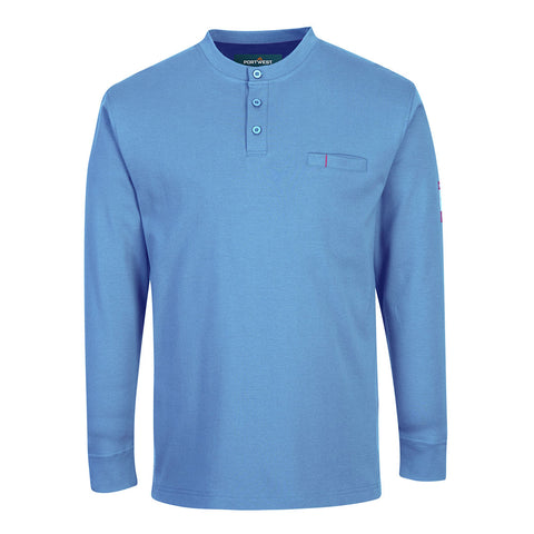 Portwest FR32LBR Bizflame Knit Anti-Static FR Henley - Lake - R