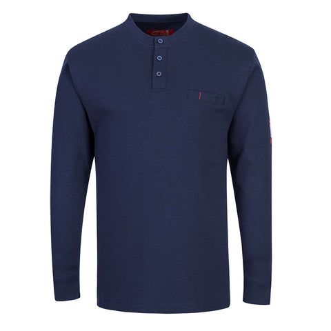 Portwest FR32NAR Bizflame Knit Anti-Static FR Henley - Navy - R