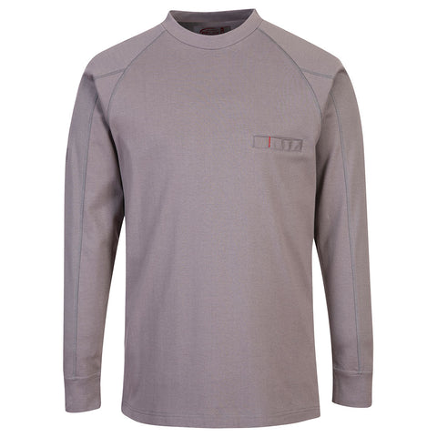 Portwest FR33GRR Bizflame Knit Anti-Static FR Crew Neck - Gray - R