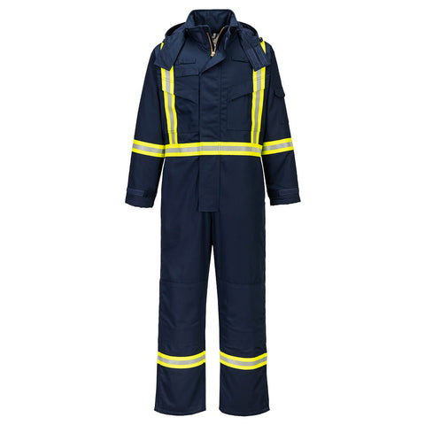 Portwest FR514NAR Bizflame Work Insulated FR Coverall - Navy - R