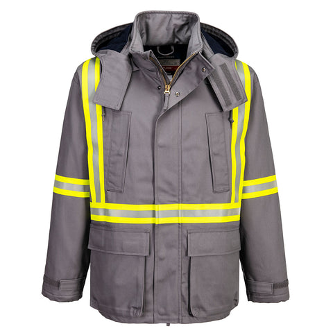 Portwest FR610GRR Bizflame Work Insulated FR Parka - Gray - R