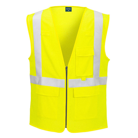 Portwest FR611YER Modaflame Hi-Vis Class 2 FR Mesh Vest - Yellow - R