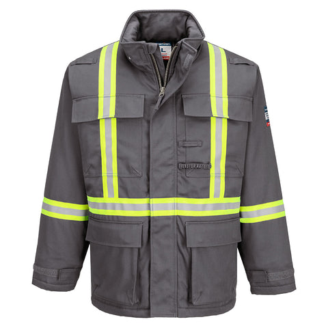 Portwest FR612GRT Bizflame 88/12 X-Back Insulated FR Winter Parka - Gray Tall - T