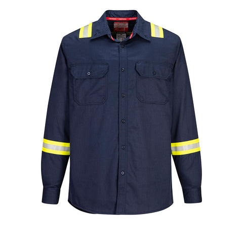 Portwest FR706NAR Bizflame 88/12 FR Taped Shirt - Navy - R