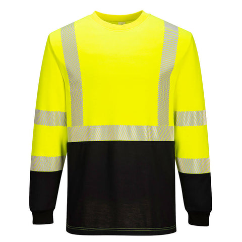 Portwest FR709YBR Modaflame Knit Hi-Vis Two Tone FR Crew - Yellow/Black - R