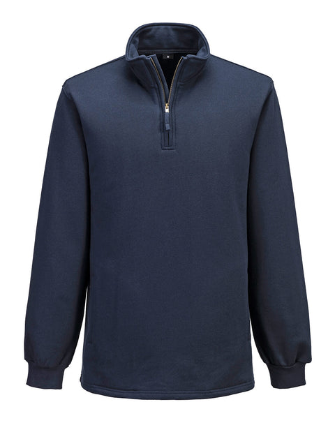 Portwest FR726NAR Bizflame Knit 1/4 Zipper FR Sweatshirt - Navy - R