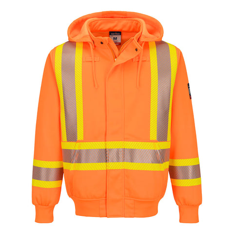 Portwest FR747ORR Bizflame Knit 4" X Back FR Hoodie - Orange - R