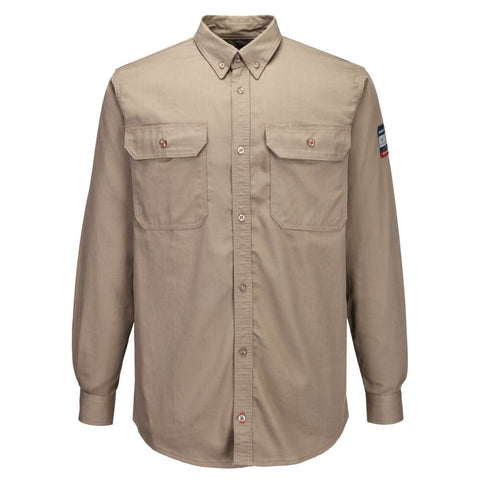 Portwest FR89KHR Bizflame 88/12 FR Work Shirt - Khaki - R