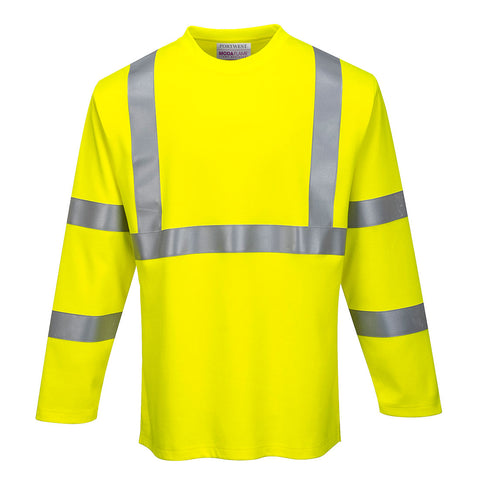 Portwest FR96YER Modaflame Knit Hi-Vis FR Long Sleeve T-Shirt - Yellow - R