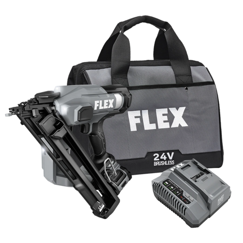 FLEX FX4311B-1A 15Ga Angled Nailer Kit (1x2.5Ah Battery+160W Charger)