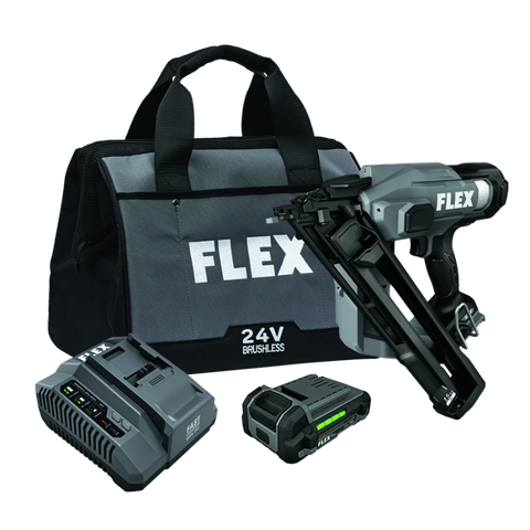 FLEX FX4311B-1A 15Ga Angled Nailer Kit (1x2.5Ah Battery+160W Charger)
