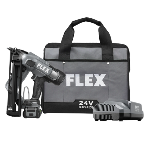 FLEX FX4311B-1A 15Ga Angled Nailer Kit (1x2.5Ah Battery+160W Charger)