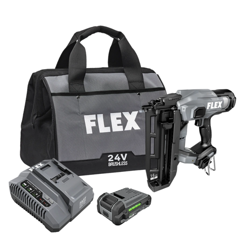 FLEX FX4321-1A 16Ga Straight Nailer Kit (1x2.5Ah Battery+160W Charger)