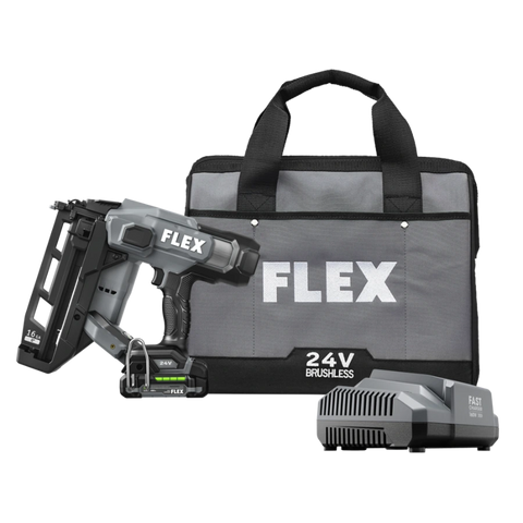 FLEX FX4321-1A 16Ga Straight Nailer Kit (1x2.5Ah Battery+160W Charger)