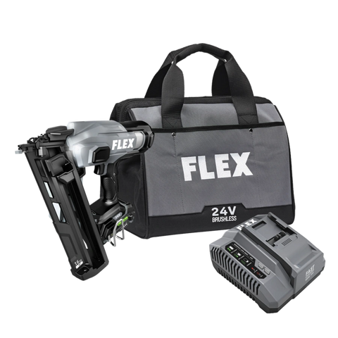 FLEX FX4321A-1A 16Ga Angled Nailer Kit (1x2.5Ah Battery+160W Charger)