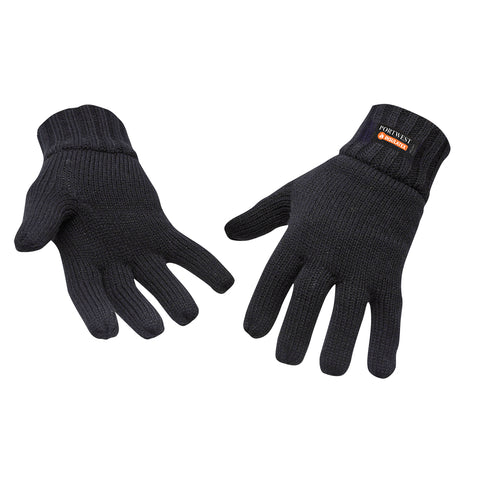 Portwest GL13BK Knit Glove Insulatex Lined - Black - R