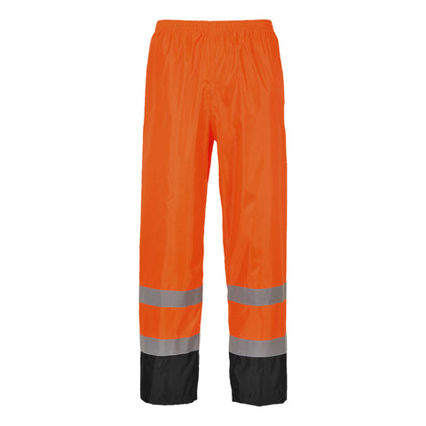 Portwest H444OBR Hi-Vis Contrast Rain Pants - Orange/Black - R