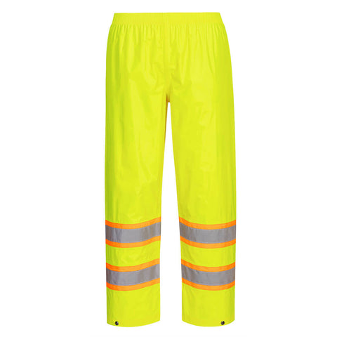 Portwest H447YER Hi-Vis Contrast Tape Rain Pants - Yellow - R