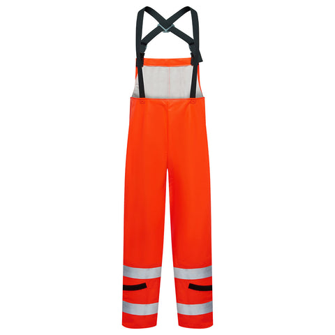 Portwest I7215BTORT FlexArc 10oz Polyurethane/FR Cotton Bib Pants - Orange Tall - T