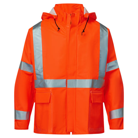 Portwest I7215SJORT FLEXARC 10oz Polyurethane FR Cotton Rain Jacket - Orange Tall - T