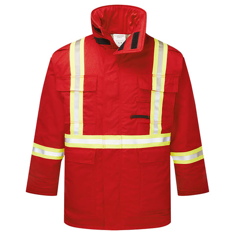 Portwest IAS3215RET Avenger 9oz Insulated Parka - Red Tall - T