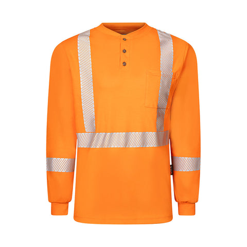 Portwest IFS662ORR Frontline 6.9oz Henley Long Sleeve Segmented T-Shirt - Orange - R