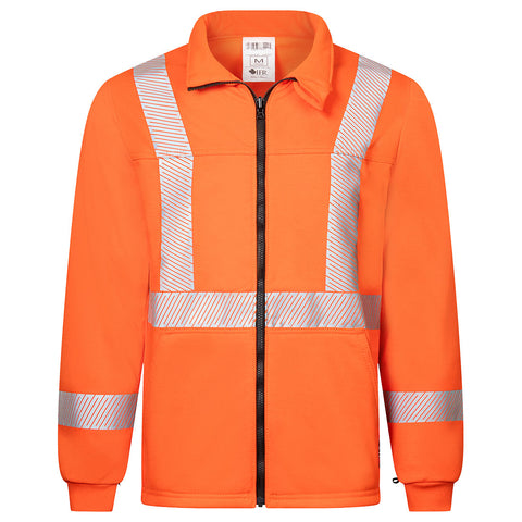 Portwest IOS329ORT Segmented Striped Fleece Full Zip Jacket - Orange Tall - T