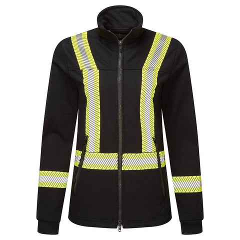Portwest IOS375NAR Women's Segmented Striped Navy Fleece Full Zip Jacket - Navy - R