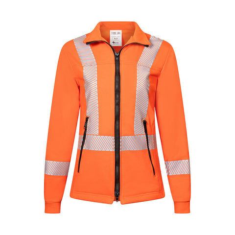 Portwest IOS474ORR Women's Hi-Vis Segmented Striped Full Fleece Zip Jacket - Orange - R