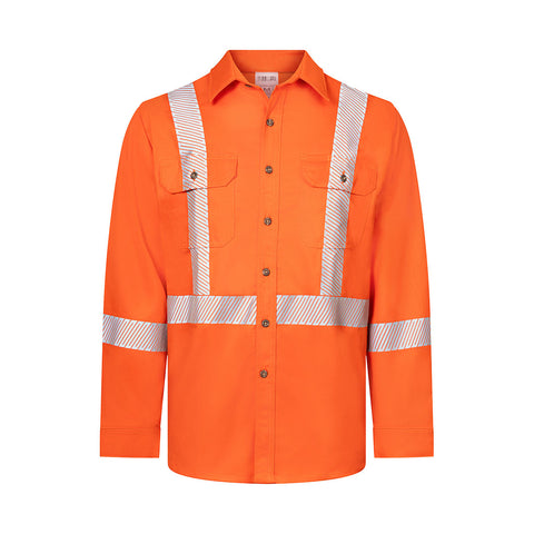 Portwest IUS652ORR Ultrasoft 7oz Deluxe Segmented Work Shirt - Orange - R