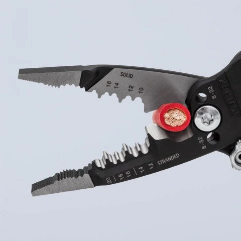 KNIPEX 13728SBA 8" Forged Wire Stripper 20-10 AWG