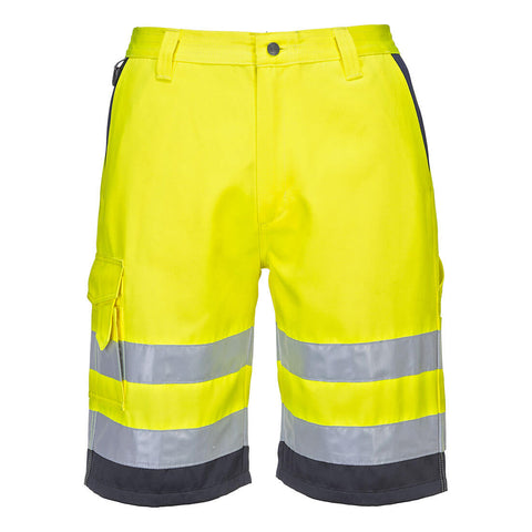 Portwest L043YBR Lightweight Hi-Vis Shorts - Yellow/Black - R