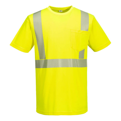 Portwest L044YER Hi-Vis Lightweight S/S T-Shirt Segmented Tape - Yellow - R
