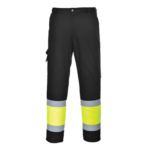 Portwest L049YBR Lightweight Hi-Vis Two Tone Combat Pants - Yellow/Black - R
