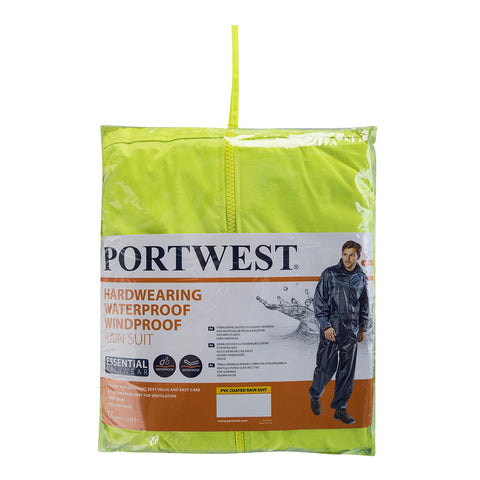 Portwest L440YER Essentials Rainsuit (2 Piece Suit) - Yellow - R