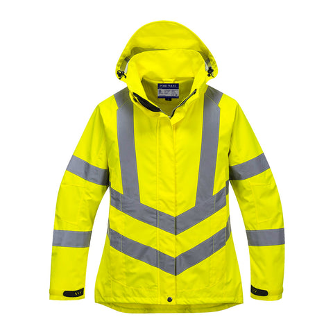 Portwest LW70YER Hi-Vis Women's Breathable Rain Jacket - Yellow - R