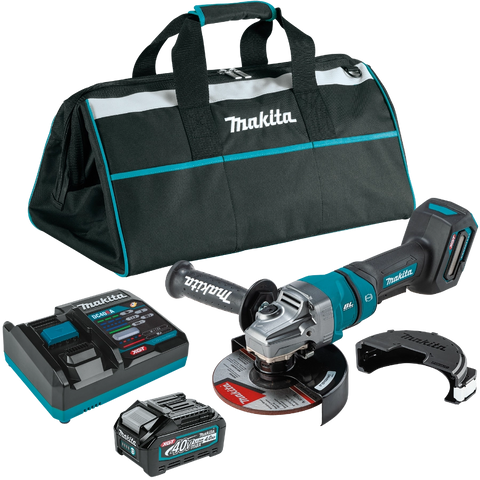 Makita GAG14M1 40V max XGT® Brushless Cordless 4‑1/2” / 6" Paddle Switch Angle Grinder Kit, with Electric Brake (4.0Ah)