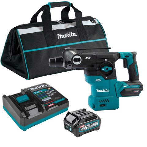 Makita GRH08M1 40V max XGT® Brushless Cordless 1‑3/16" SDS‑PLUS AVT® Rotary Hammer Kit, AFT®, AWS® Capable (4.0Ah)