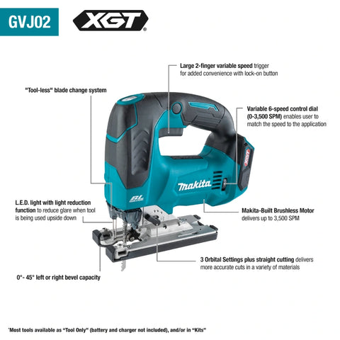 Makita GVJ02Z 40V max XGT® Brushless Cordless Jig Saw (Tool Only)
