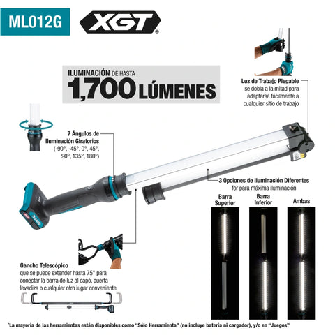 Makita ML012G 40V max XGT Cordless L.E.D. Underhood Work Light