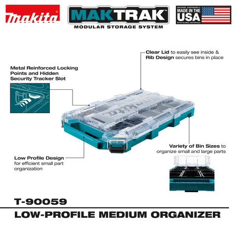 Makita T-90059 MAKTRAK Low‑Profile Medium Organizer