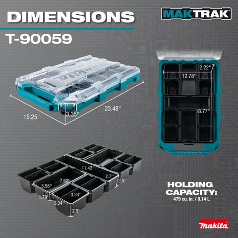 Makita T-90059 MAKTRAK Low‑Profile Medium Organizer