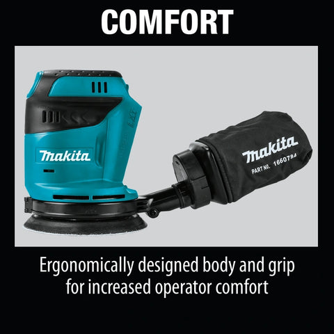 Makita XOB01Z 18V LXT® Lithium‑Ion Cordless 5" Random Orbit Sander, Tool Only