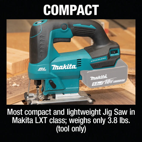Makita XVJ04Z 18V LXT® Lithium‑Ion Brushless Cordless Jig Saw (Tool Only)