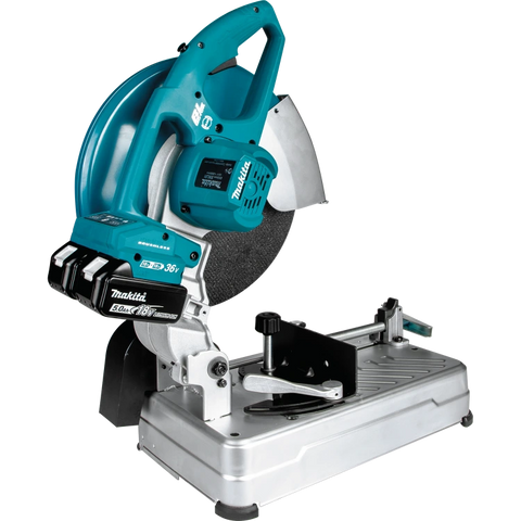 Makita XWL01PT 36V (18V X2) LXT® Brushless 14" Cut-Off Saw Kit, dual port rapid charger, electric brake (5.0Ah)