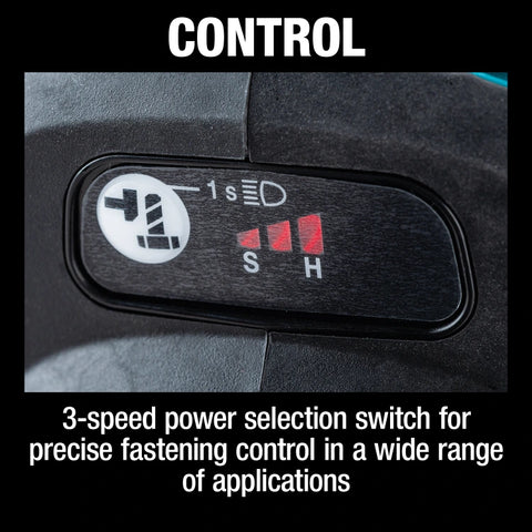 Makita XWT19Z 18V LXT® Lithium-Ion Brushless Cordless 3-Speed 1/2" Sq. Drive Impact Wrench w/ Detent Anvil, (Tool Only)