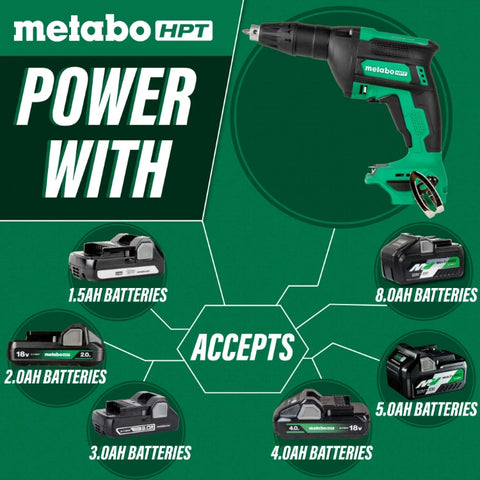 Metabo HPT W18DAQ4M 18V Cordless Drywall Screw Gun (Tool Body Only)