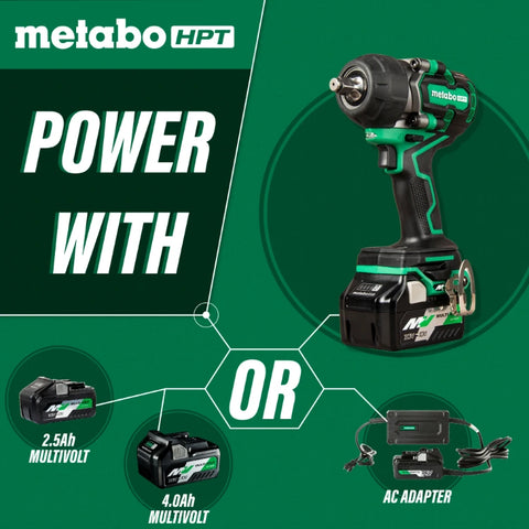 Metabo HPT WR36DEQ4M 36V MultiVolt 1/2 Inch Mid-Torque Impact Wrench (Bare Tool)