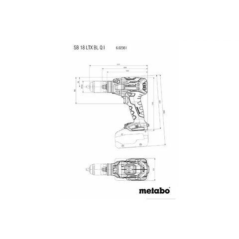 Metabo 602361840 SB 18 LTX BL Q I Cordless hammer drill